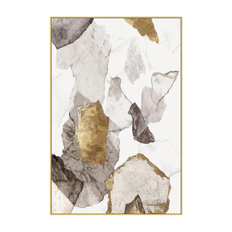 Абстрактный цвет холст печать картины золотой камень цвет блок плакат скандинавские настенные художественные картины на холсте гостиная домашний декор - Цвет: A