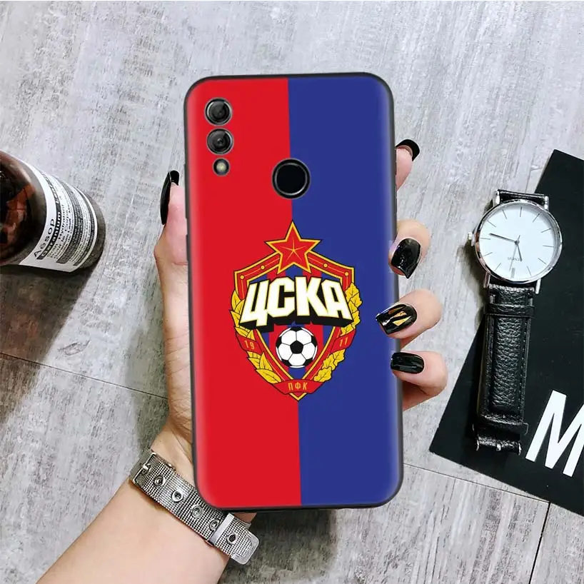 ЦСКА черная крышка чехол для телефона для huawei Y9 Y5 Y6 Y7 Honor 10 9 Lite 9X8X8 S 8A фотоаппаратов моментальной печати 7S 7A 10i 20i V20 Coque Капа