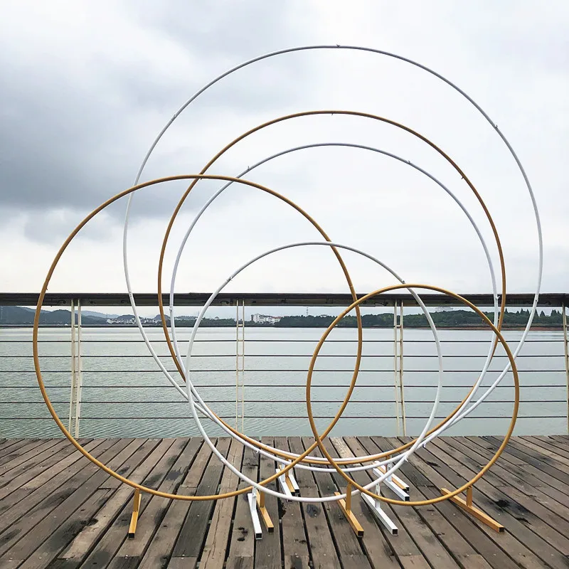 Wedding Arch Props Background Iron Circle Arch Flower Outdoor Lawn Wedding Flower Door Rack