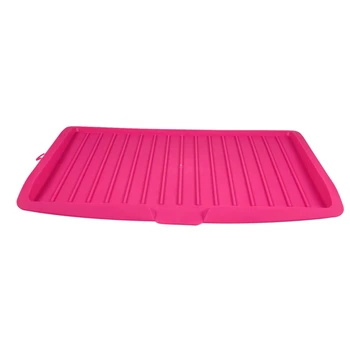 

Plastic Dish Drainer Drip Tray Plate Cutlery Rack Kitchen Sink Rack Holder Large rose red
