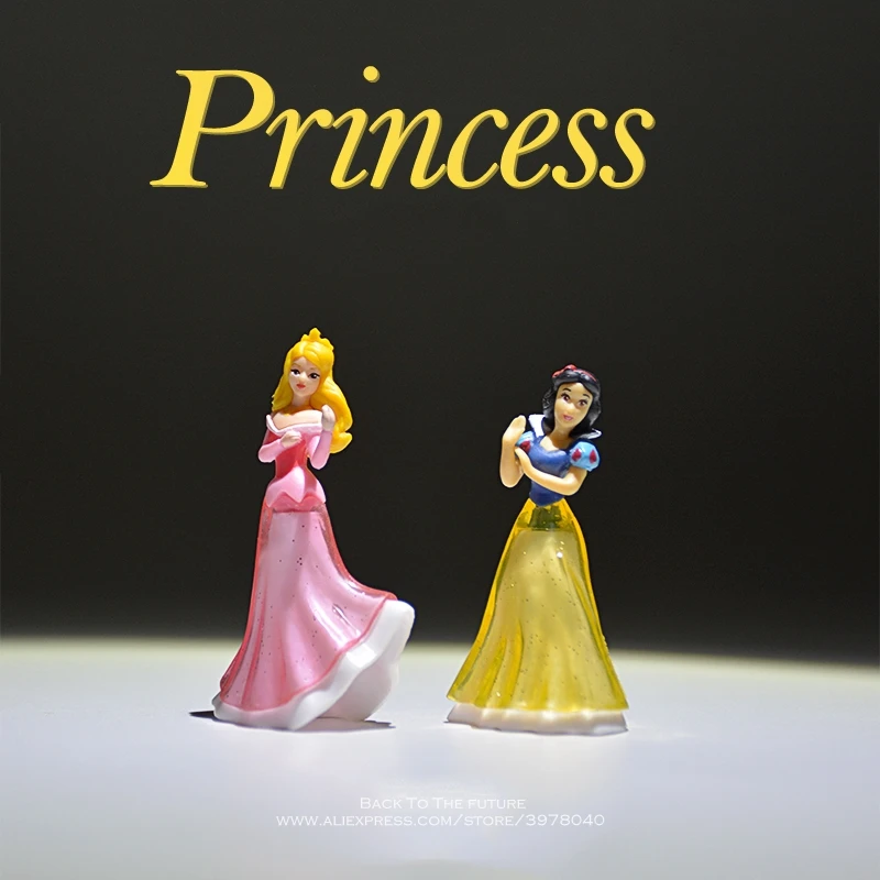 

Disney Snow White princess 2pcs/set 4cm Action Figure Anime Decoration PVC Collection Figurine doll mini Toy model for children