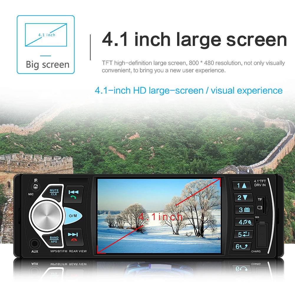 Sunydeal 4,1 ''1080 P Экран Bluetooth Радио MP3 MP5 Музыка Видео плеер для автомобиля 12В Авто Media Player стерео радио 4022D