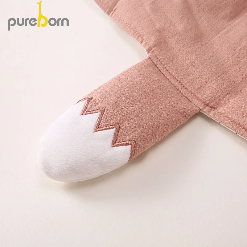 Детское пончо с капюшоном Pureborn хлопковое стеганое плотное верхняя одежда для