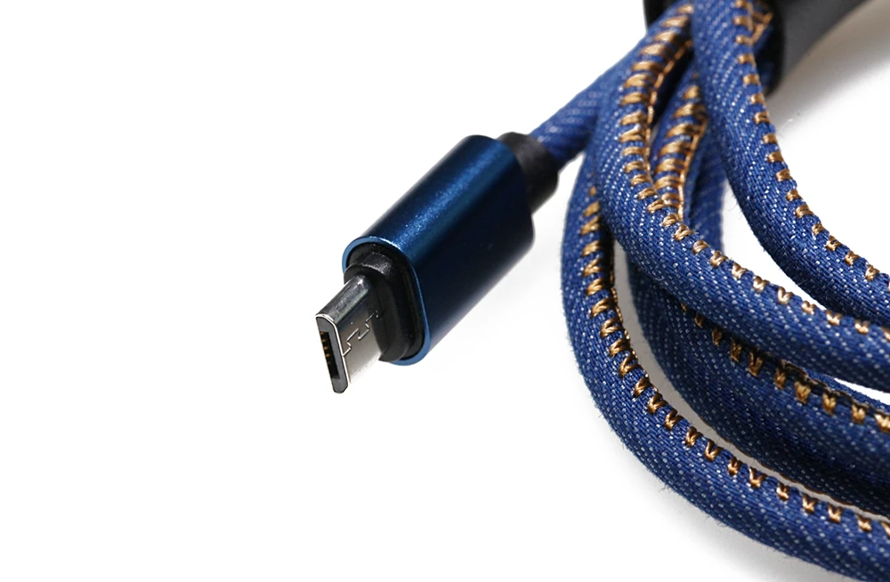 Jean Cable Micro Текстильный джинсовый тканевый USB C микро-порт кабель type c USB порт 1,5 м длина кабеля синий цвет - Цвет: Jean Cable Micro