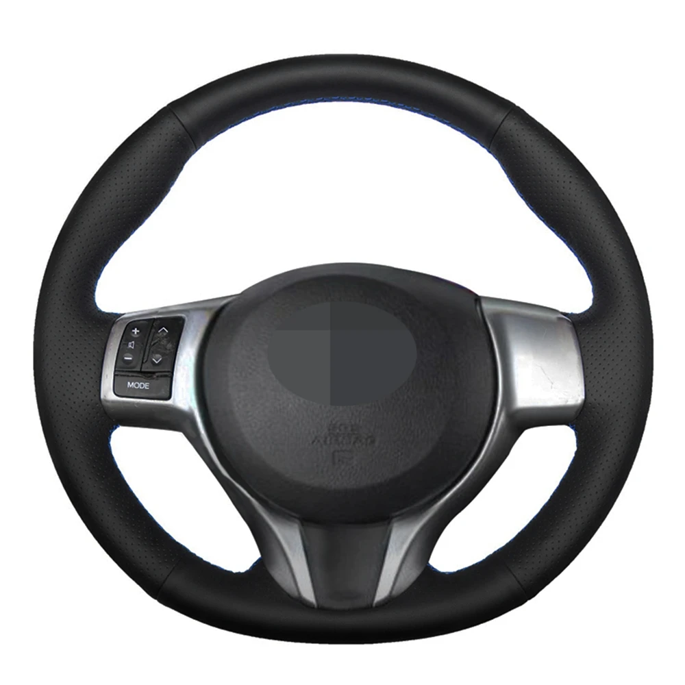Car Steering Wheel Cover Hand-Stitched Black Artificial Leather For Toyota Yaris 2012 2013 2014 2015 2016 2017 2018 | Автомобили и