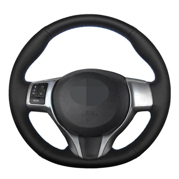 

Car Steering Wheel Cover Hand-Stitched Black Artificial Leather For Toyota Yaris 2012 2013 2014 2015 2016 2017 2018