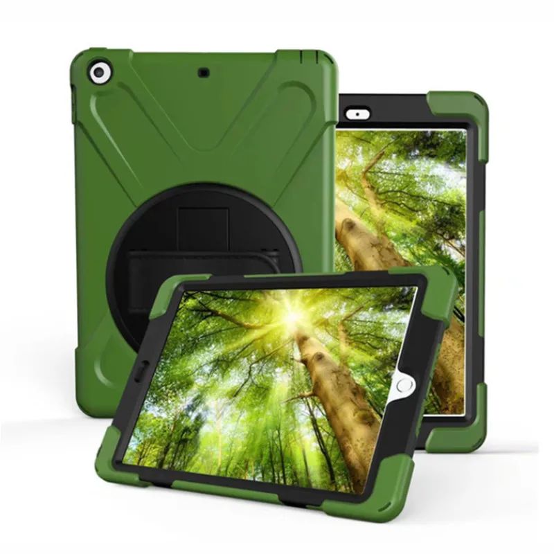green Чехол для планшета Apple IPad Air2 9,7 дюймов Air 2 Чехол Funda дети Безопасный противоударный сверхмощный силиконовый Жесткий держатель для рук - Цвет: green