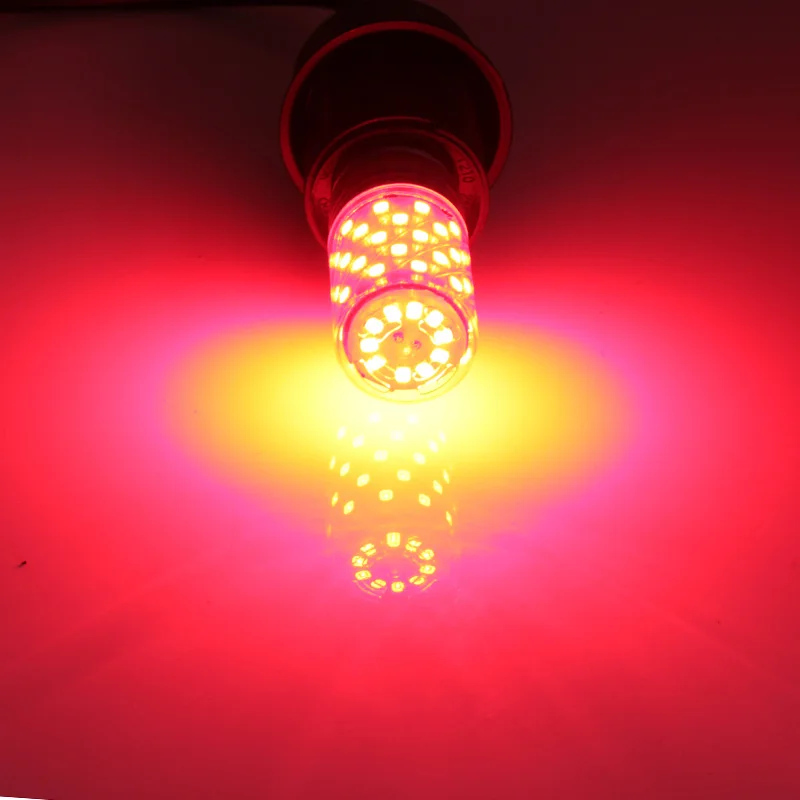 Светодиодная лампочка e14 кукурузная лампа rgb 12 Вт 12 В 24 в 36 в 48 в 60 в энергосберегающая лампа 2835 Чип 60 светодиодов супер точечная свеча домашнее освещение - Испускаемый цвет: Красный