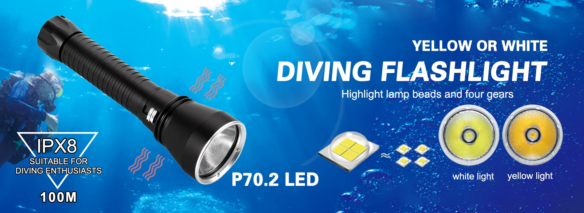 Details about  / Portable Diving Signal Lamp Snorkeling Flashy LED Light Diver Safety Marker Gear