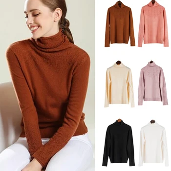 

Fashion Womens Sweaters Winter Tops Turtleneck Sweater Women Pullover Jumper Knitted Bottoming Long Sleeve Loose Casual 6 colors