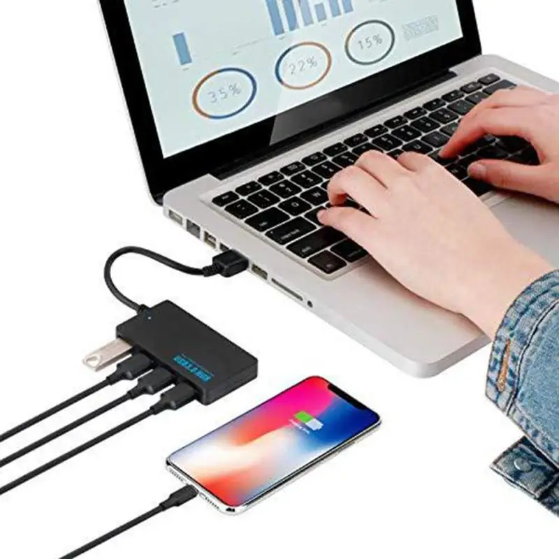 4 порта USB3.0 концентратор Высокоскоростной Кабель-адаптер для нескольких устройств компьютера ноутбука индикатор светильник usb-хаб для Windows XP/Vista