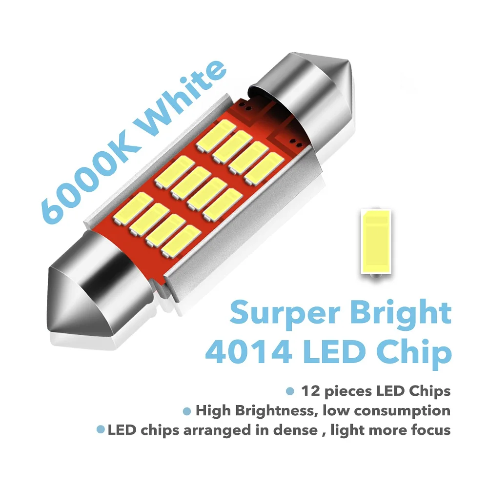 2 шт. 36 мм гирлянда C5W Led Canbus лампа без ошибок для Фольксваген Пассат B6 B5 CC Golf 4 5 7 Polo Tiguan Touran без ошибок