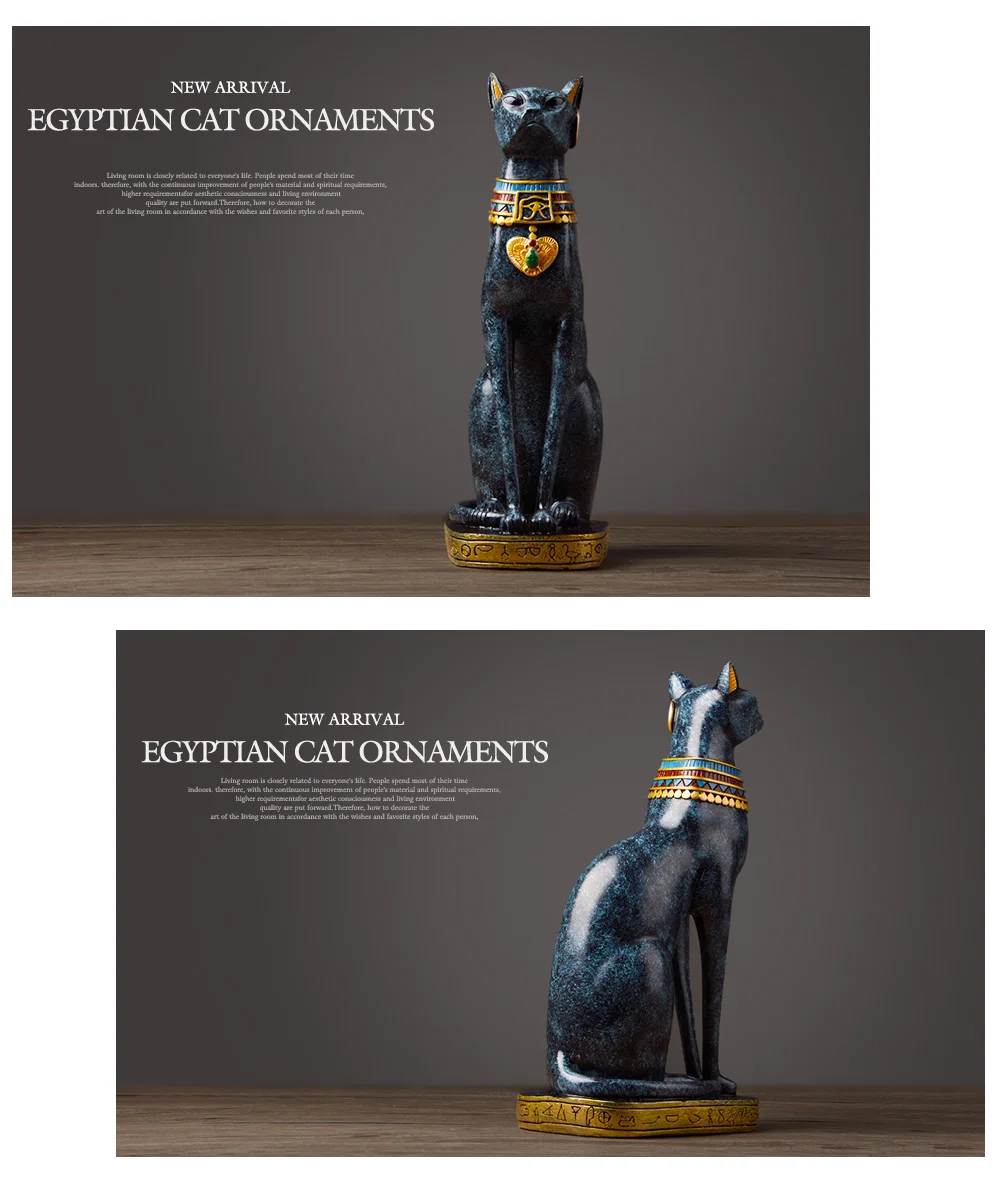Egyptian Cat resin craft vintage home decor Modern Vintage Baster goddess god pharaoh figurine statue for table ornaments Gift
