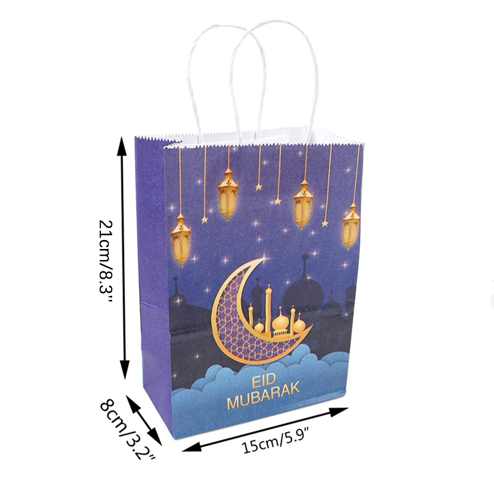 4/6 stücke Eid Mubarak Geschenk Taschen Ramadan Kareem Eid Mubarak Dekoration 2026 Süßigkeiten Verpackung Beutel Islamischen Muslimischen Party Decor liefert – Detail 8