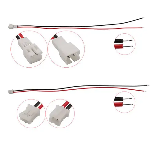 5Pair PH2.0 2Pin JST Wire Connectors Pitch 2.0mm JST 2P Micro Male Plug Female Jack DIY Electrical Cable Adapter 10/15/ 20CM - Image 5