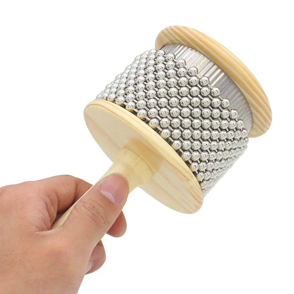Wood Wooden Cabasa Percussion Band Student Children Kid Instrument Pop Hand Shaker Medium Size / Small Size for Option - Цвет: Серебристый