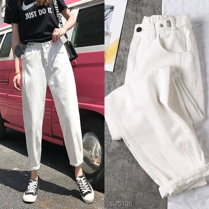 white oversized jeans