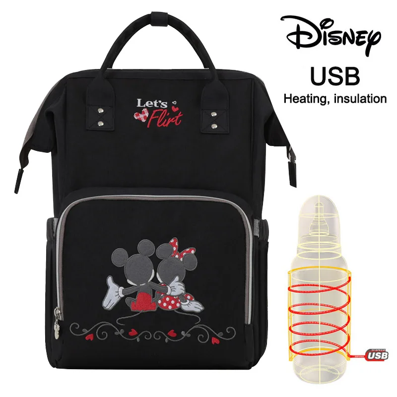 3 Сумка для подгузников disney, рюкзак, USB бутылочка, изоляционные сумки, Минни, Микки, большая емкость, для путешествий, Оксфорд, для кормления детей, рюкзак для подгузников - Цвет: 3
