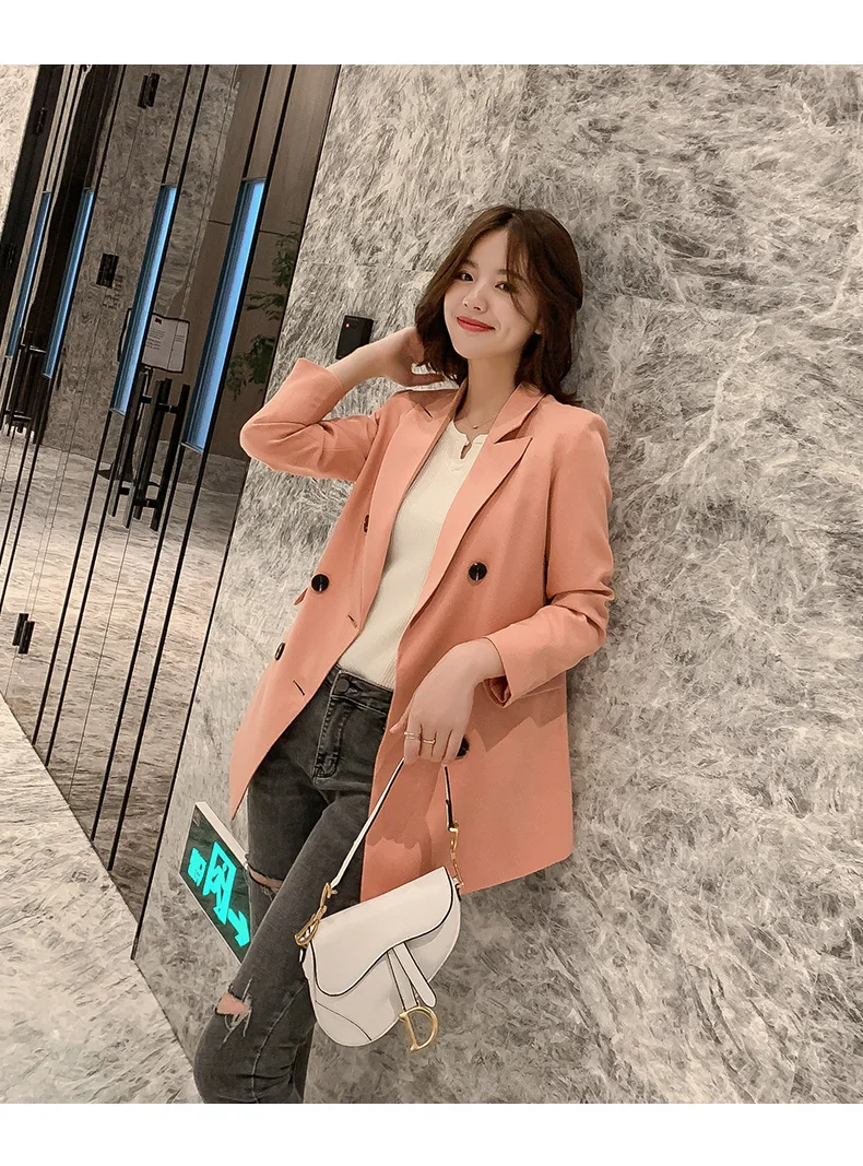 8882 Photo Shoot Autumn And Winter New Style Korean-style Small Suit Mid-length Loose-Fit Elegant Fashion Coat Women's