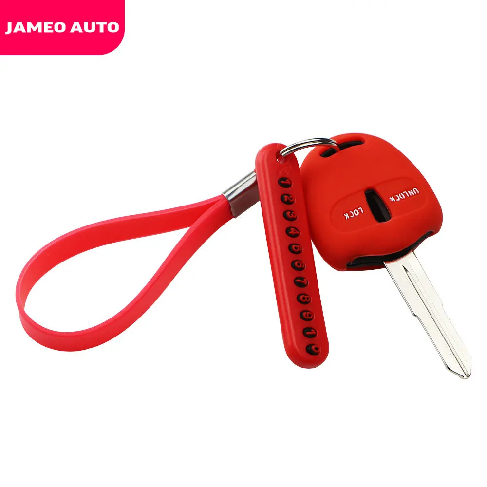 

1pcs of new Silicone Car Key Cover FOB Case key chain For Mitsubishi Lancer EX ASX Outlander Galant Pajero 2 Buttons Remote Key