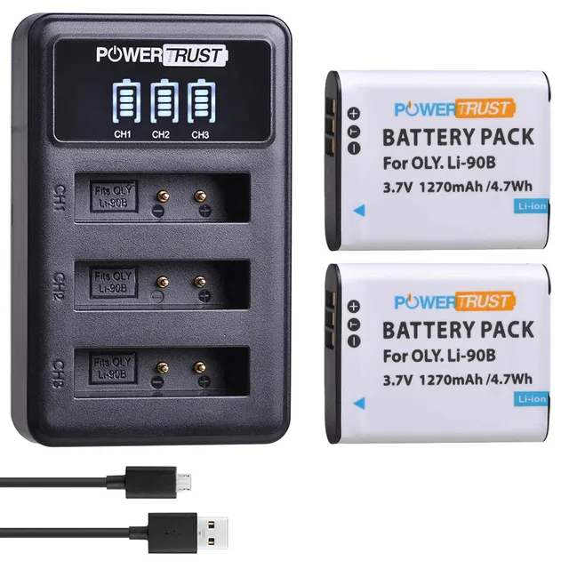 4x LI-90B LI 90B LI-92B Li90B Battery and Charger for Olympus Tough TG-6 TG-5 TG-Tracker SH-1 SH-2 SP-100 IHS Tough TG-1 TG-2 2battery and charger