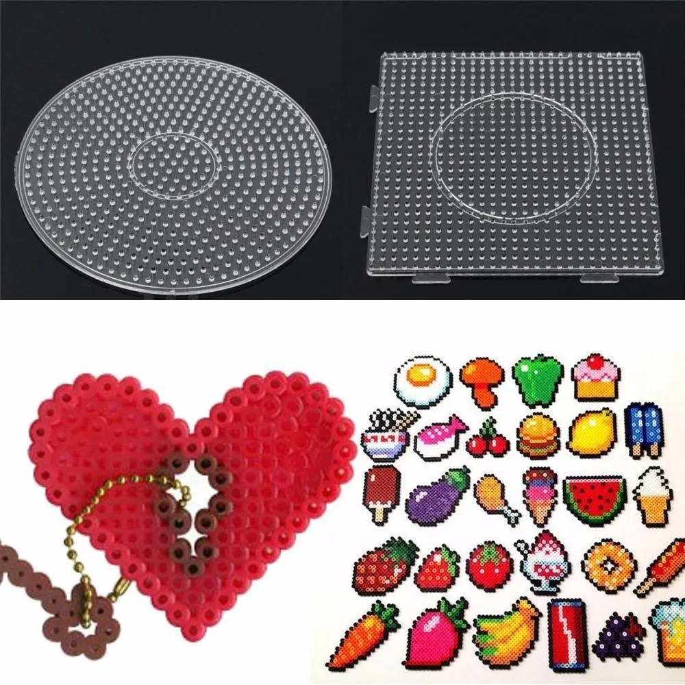 Хама бусина Pegboard квадратной формы Perler Beads большой прозрачный квадратный дизайн доска недавно головоломка Тамплиер для творческой развивающей игрушки