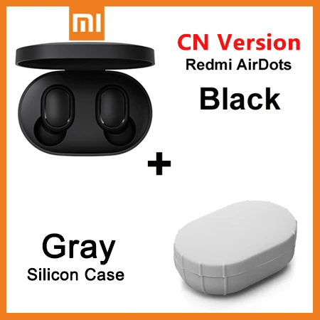 CN Add 1 Case Xiaomi Redmi Airdots, Bluetooth наушники 5,0 TWS, DSP, активная шумоподавление, Спортивная гарнитура, гарнитура, управление ии, с микрофоном - Цвет: CN Add 1 Case