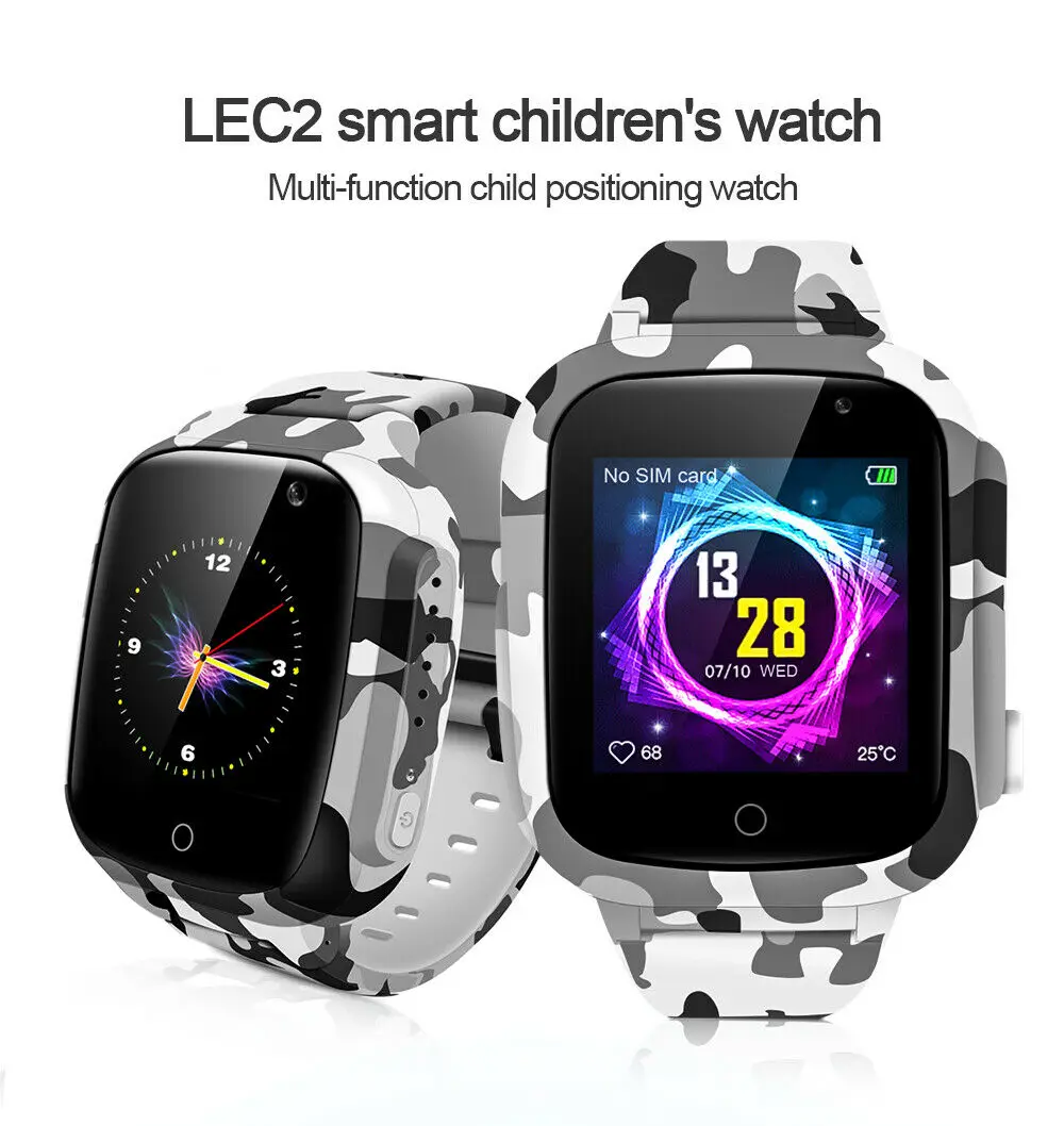 LEC2 дети видео Смарт часы вызов SIM gps/wifi GSM SOS IP67 для Android