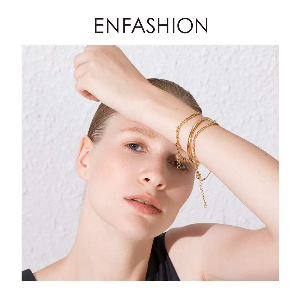 ENFASHION, браслет на запястье, Femme, набор, нержавеющая сталь, браслет на запястье для женщин, мужчин, модные, для пары, ювелирные изделия, Pulsera Hombre B192027