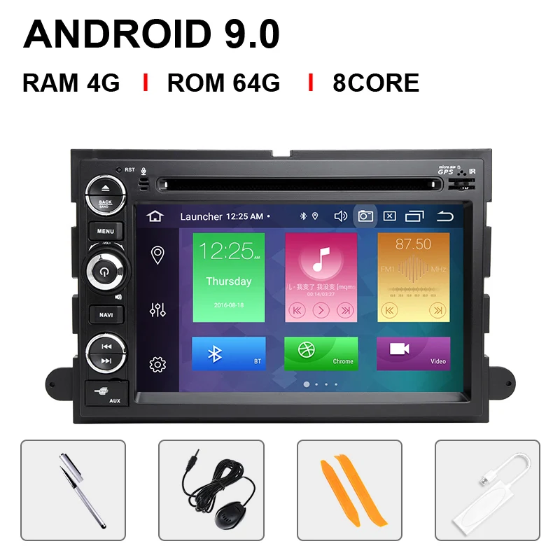 8 Core 64ROM Carplay Ips Android 9 автомобильный DVD мультимедийный плеер для Ford F150 F250 F350 F450 Mustang Fusion Explorer Edge Escape Mercury 2005 2007 gps - Цвет: 8 Core 64ROM Carplay