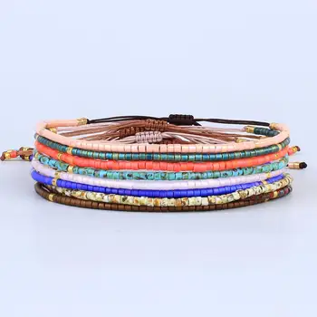 

KELITCH 2020 Friendship Bracelets Thin Rope Bracelets Handmade Miyuki Seed Beaded Strand Bracelet Women Fashion Charm Bracelets