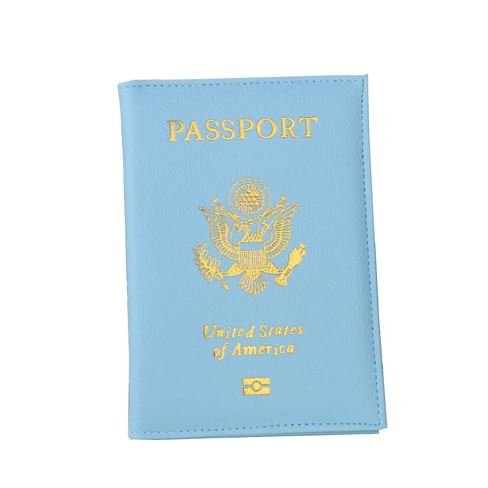 Sky Blue Модная Обложка для паспорта для мужчин и женщин, винтажная кожаная сумка с откидной крышкой, повседневные клатчи с надписью, квадратная сумка, удобная сумка для мальчиков - Color: Sky Blue