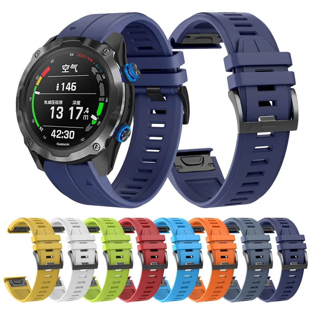 Quickfit 26mm Silicone Band For Garmin Descent Mk2i Mk2 Strap Quick