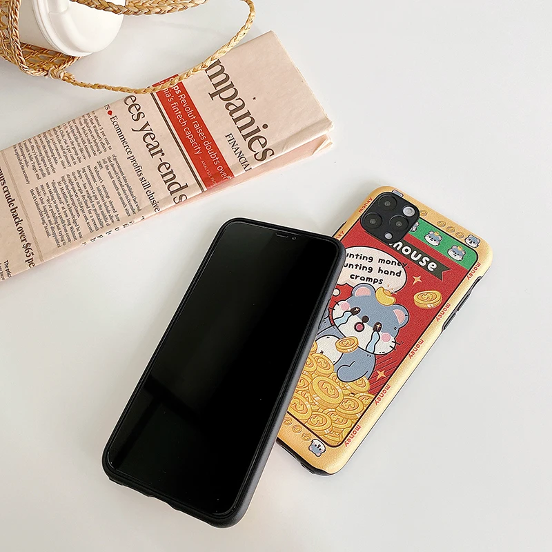 Чехлы для телефонов с шелковой текстурой для iphone 11Pro XS Max X XR, чехол с мышкой для iphone 11, 6, 6 S, 7, 8 Plus, мягкая задняя крышка, чехлы