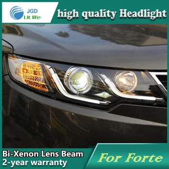 

Car Styling Head Lamp case for Kia Forte 2009-2013 Headlights LED Headlight DRL Lens Double Beam Bi-Xenon HID car Accessories