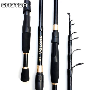 

NEW LUER 1.6m-2.4m Multifunction Spinning Rod carbon fishing fish pole telescopic Travel fishing rod ultrashort Fishing Tackle