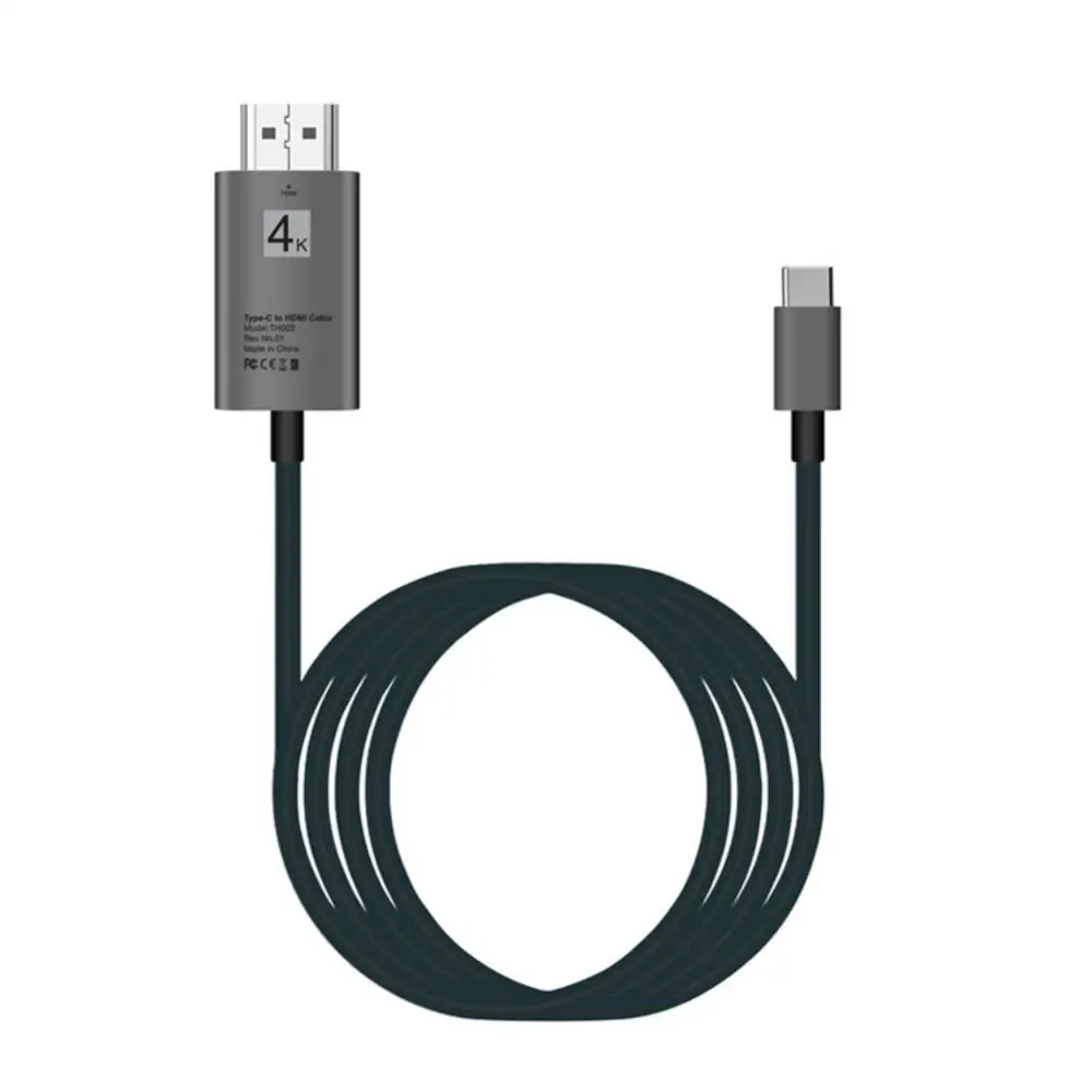 HD адаптер Соединительный кабель для S8 2M USB 3,1 type C USB-C к 4K HDMI HDTV Кабель адаптер - Цвет: black