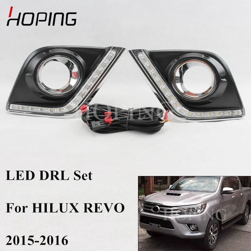  1 Set High Quality LED Front Bumper DRL Fog Light Harness Set For TOYOTA HILUX REVO 2015 2016 World - 4000394672355
