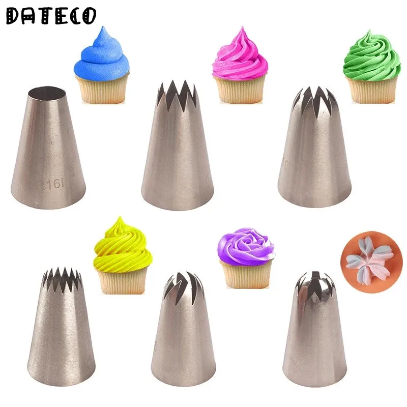 4/5/6/7Pcs Cream Nozzles Pastry Socket Large Cupcake Paper Cups Cream Nozzles Cake Decorating Tools for Pastry Piping Bag Baking