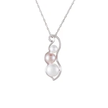 925 Sterling Silver Pearl Pendant Mountings for Women Creative Pea Pod Shaped Charms Necklace Pearl Pendant Jewelry Settings DIY