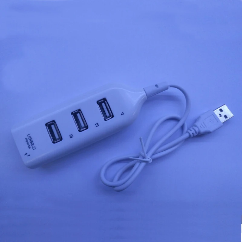 Белый Высокоскоростной микро мини 4 порта 2,0 usb-хаб сплиттер адаптер для ПК ноутбук компьютер - Цвет: Белый
