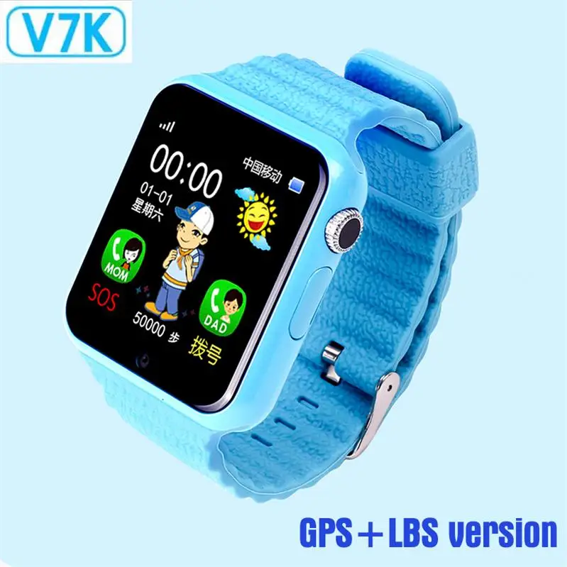 V7K Blue 696 оригинальные V7K gps Bluetooth Смарт часы для детей мальчик девочка для Apple Android телефон Поддержка SIM/TF циферблат вызова и Push сообщения - Цвет: V7K Blue