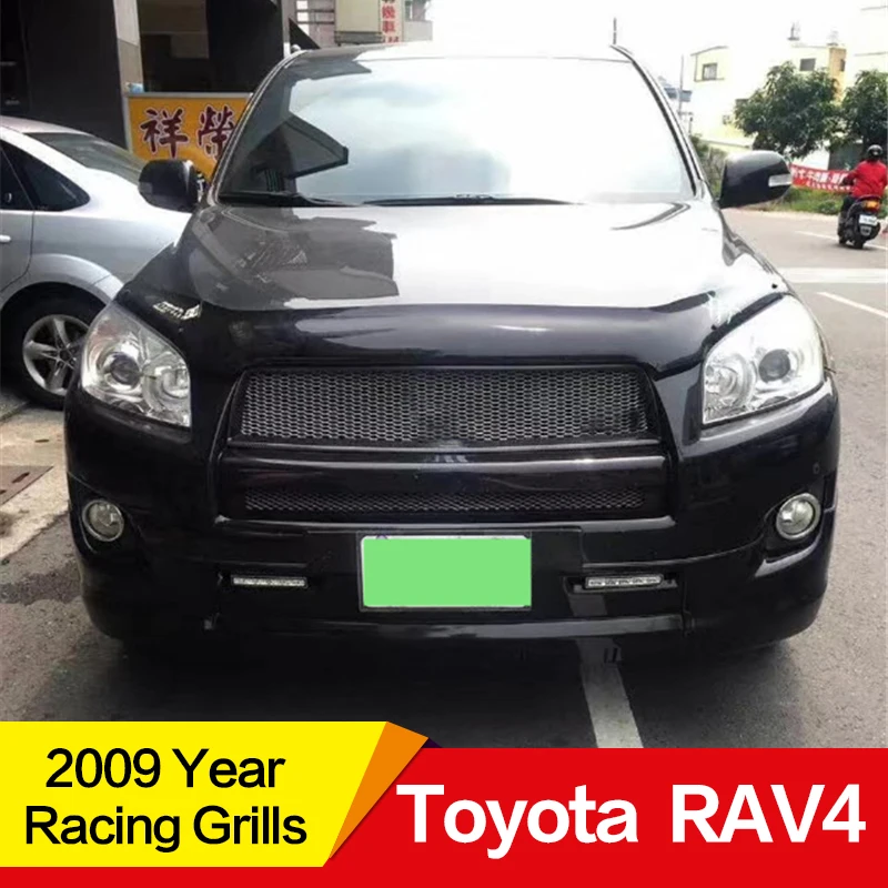 

Use for TOYOTA RAV4 racing grills 2009 Year rav-4 carbon fibre Refitt Front Center Racing Grille Cover Accessories no car logo