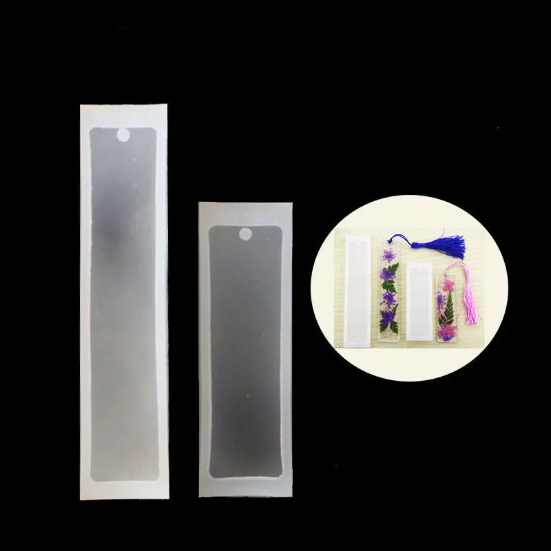 

2 Pcs/Set Rectangle Silicone Bookmark Mold DIY Bookmark Mold Making Epoxy Resin Jewelry DIY Craft Transparent Equipments