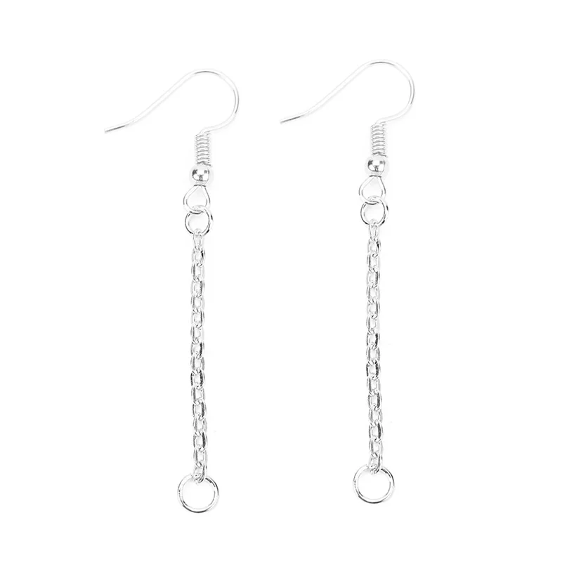 20pcs Gold Silver Color Iron Earring Hooks Wires With Ear Earrings Pendant Charms Connector For Jewelry Making Findings Supplies