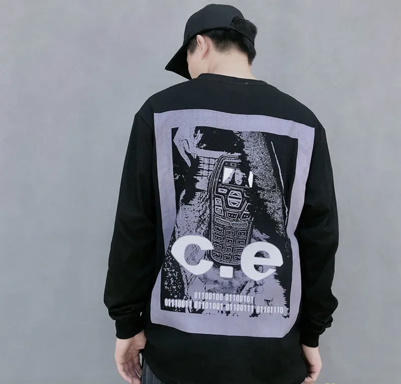 Vintage CAVEMPT Sweatshirts Men Women Mobile network Design CAV EMPT Hoodies sweatshirts Streewear C.E Long Sleeve | Мужская одежда