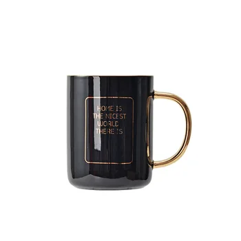 

Homy Gilt Ceramic Mug Gold Handle Household China Water Cup Customizable Logo Gift Coffee Cup
