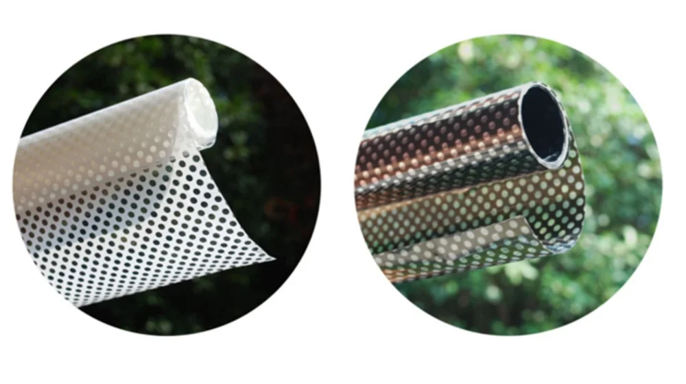 Self-adhesive Mesh Window Film Privacy Room Darkening Window Glass Sticker Anti-uv Dotted Cling For Home Office car sun shade