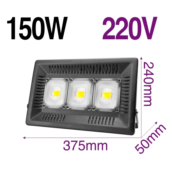 150W Светодиодный прожектор йодная Вольфрамовая лампа 30 Вт 50 Вт 80 Вт 100 Вт 150 Вт 220 В светодиодный IP65 водонепроницаемый прожектор высокого качества наружное освещение - Испускаемый цвет: 150W
