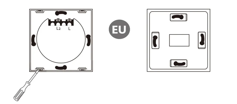 Mobu EU/UK стандартный настенный светильник сенсорный выключатель, использовать с пультом дистанционного управления 2Gang 1-way переключатель с дистанционным управлением